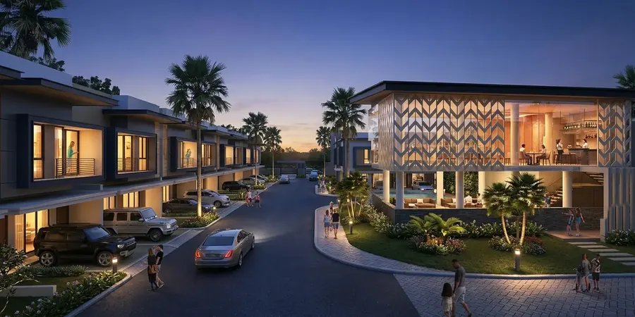 Jalan lingkungan cluster Kingspoint di Jl. Raya Perjuangan, Bekasi Utara: cek titik sarana peribadatan di site plan sebelum akad